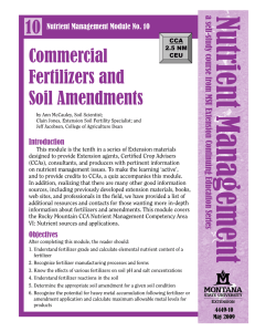 Commercial Fertilizers and Soil Amendments 10