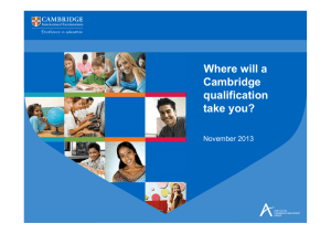 Where will a Cambridge qualification take you?