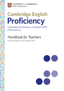 Cambridge English: Proficiency handbook