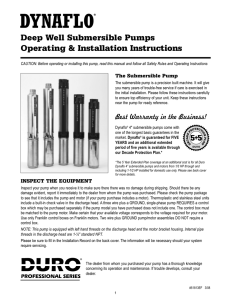 Deep Well Submersible Pumps Operating