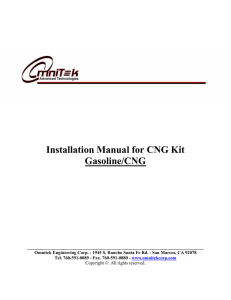 Installation Manual for CNG Kit Gasoline/CNG