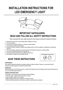 INSTALLATION INSTRUCTIONS FOR LED EMERGENCY