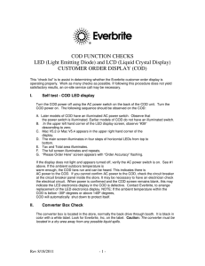 COD FUNCTION CHECKS LED (Light Emitting Diode) and LCD