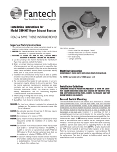 Installation Instructions for Model DBF4XLT Dryer