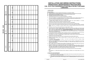 installation and wiring instructions, operation