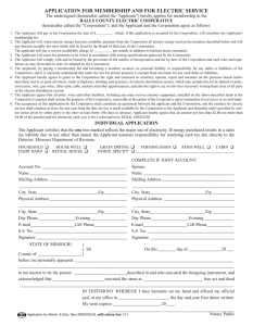 Membership Application - Ralls County Electric Cooperative