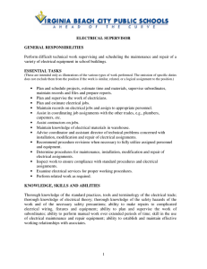 1 ELECTRICAL SUPERVISOR GENERAL RESPONSIBILITIES