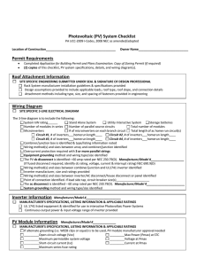 PV system checklist