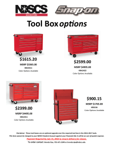 Tool Box 1st Year Options