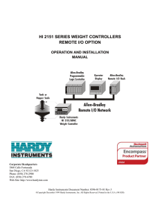 hi 2151 series weight controllers remote i/o option