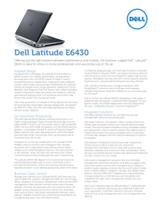 Dell Latitude E6430 Spec Sheet