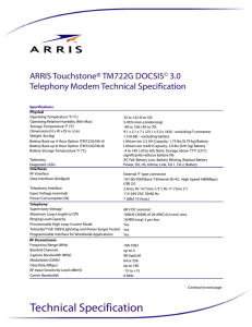 ARRIS Touchstone® TM722G DOCSIS© 3.0 Telephony Modem