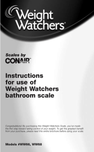 Instructions for use of Weight Watchers bathroom