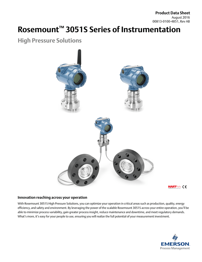 Rosemount™ 3051S Series of Instrumentation High Pressure