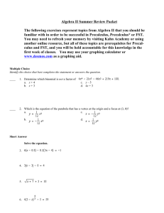 Pre-Calc, Pre-Calc*, FST Summer Practice