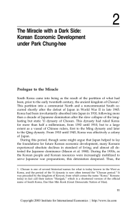 The Miracle with a Dark Side: Korean Economic Development under