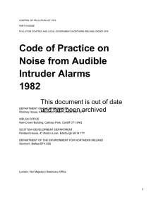 Code of Practice on Noise from Audible Intruder Alarms 1982