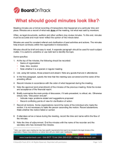 What should good minutes look like?1