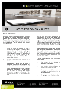 9 TIPS FOR BOARD MINUTES
