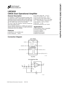 LMC6032 CMOS Dual Operational Amplifier