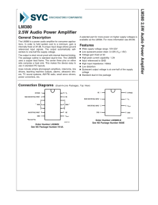 LM380 2.5W Audio Power Amplifier