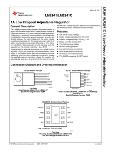 Notes LM2941/LM2941C 1A Low Dropout Adjustable Regulator