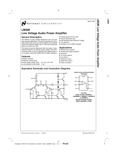 LM386 Low Voltage Audio Power Amplifier