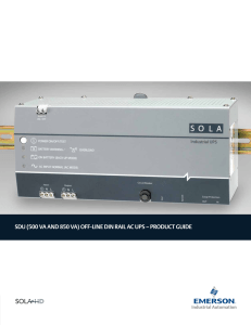 SDU (500 VA and 850 VA) Off-line DIN Rail AC UPS – Product Guide