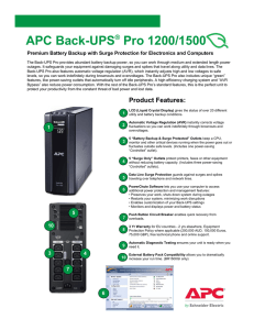 APC Back-UPS® Pro 1200/1500