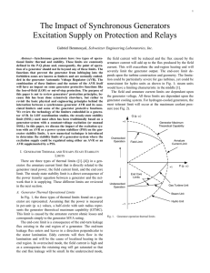 Impact of Synchronous Generators Excitation on Protection Relays