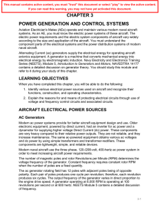 CHAPTER 3 POWER GENERATION AND CONTROL SYSTEMS