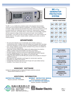 BE1-11g Generator Protection System