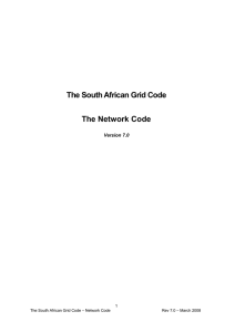 The South African Grid Code The Network Code