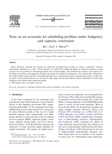 Note on an economic lot scheduling problem under budgetary and