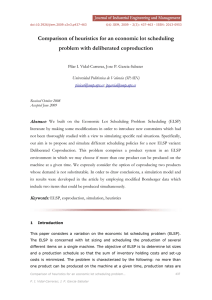 Comparison of heuristics for an economic lot scheduling problem