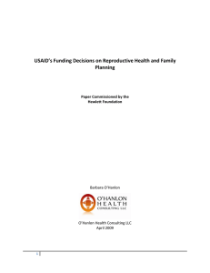 USAID`s Funding Decisions on Reproductive Health and Family