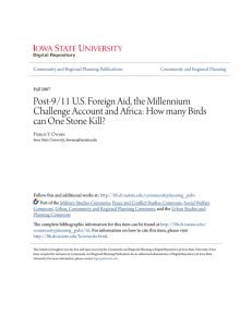 Post-9/11 U.S. Foreign Aid, the Millennium Challenge Account and