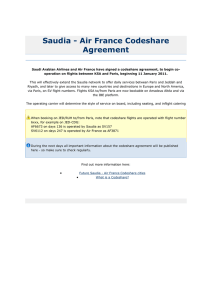 Saudia - Air France Codeshare Agreement