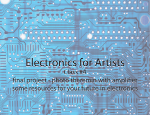 Electronics for Artists Electronics for Artists