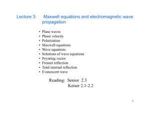 Lecture 3: Maxwell equations and electromagnetic wave
