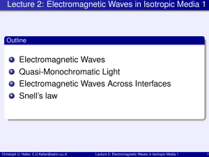 Lecture 2: Electromagnetic Waves in Isotropic Media 1