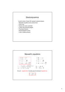 Electrodynamics Maxwell`s equations