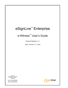 eSignLiveTM Enterprise - e-SignLive™ Documentation Project