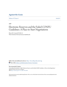 Electronic Reserves and the Failed CONFU - Purdue e-Pubs