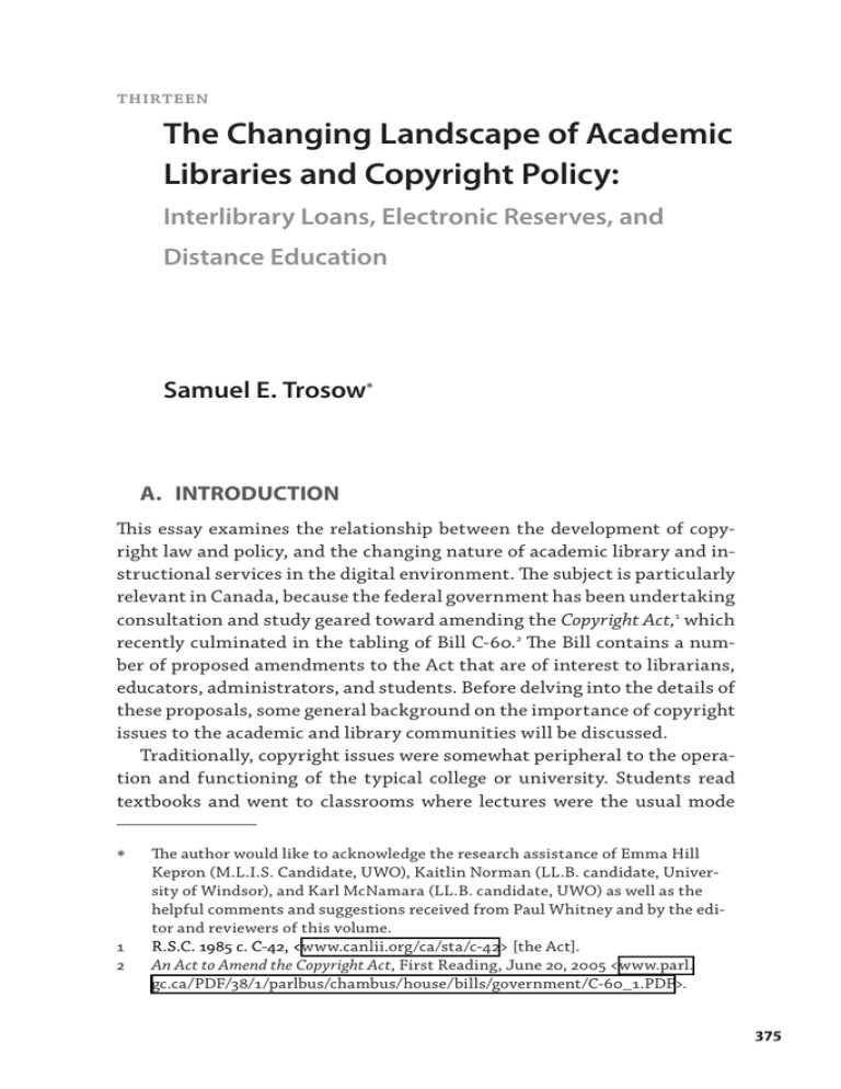 The Changing Landscape Of Academic Libraries And