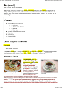 Tea (meal) - Wikipedia, the free encyclopedia