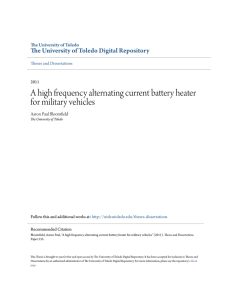 A high frequency alternating current battery heater for military vehicles