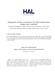 Integrated coreless transformer for high temperatures design