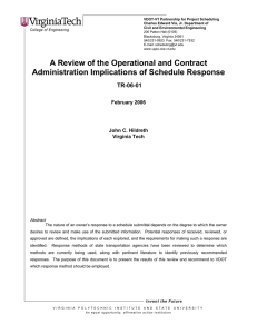 A Review of the Operational and Contract Administration