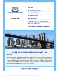 2015 Quarter 1 Newsletter - E2 Project Management, LLC